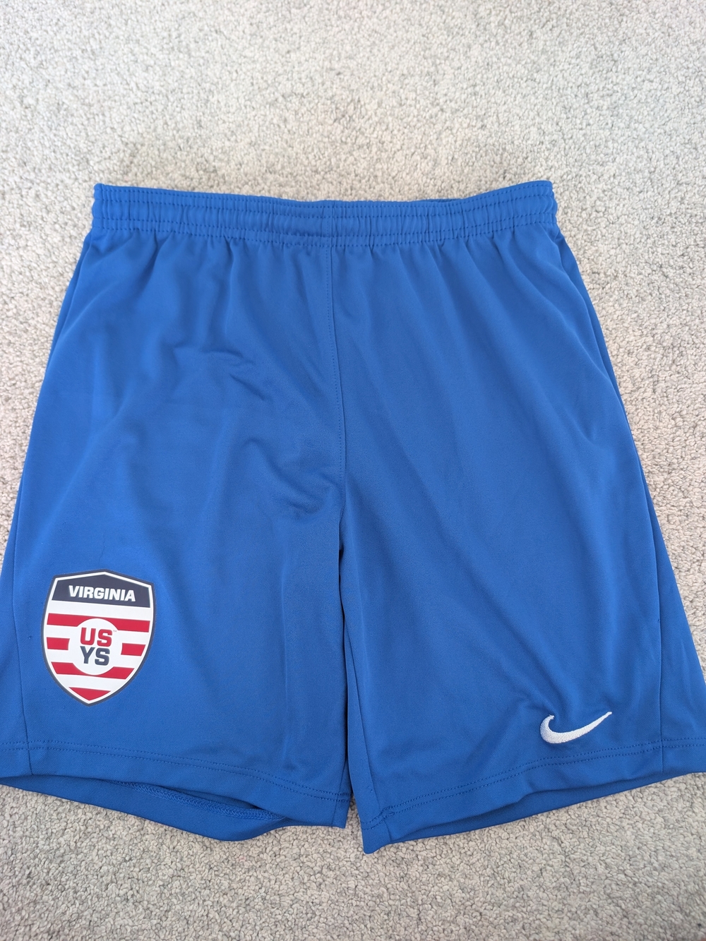 Nike Boys Royal Blue Athletic Shorts with Virginia USYS Crest